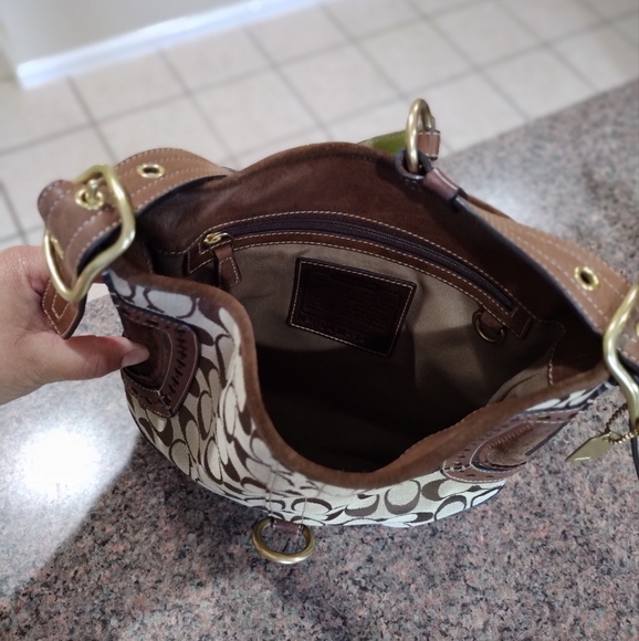 Rare Coach Vintage Perforated Duffle Signature Leather hampton Hobo bag - Picture 9 of 16